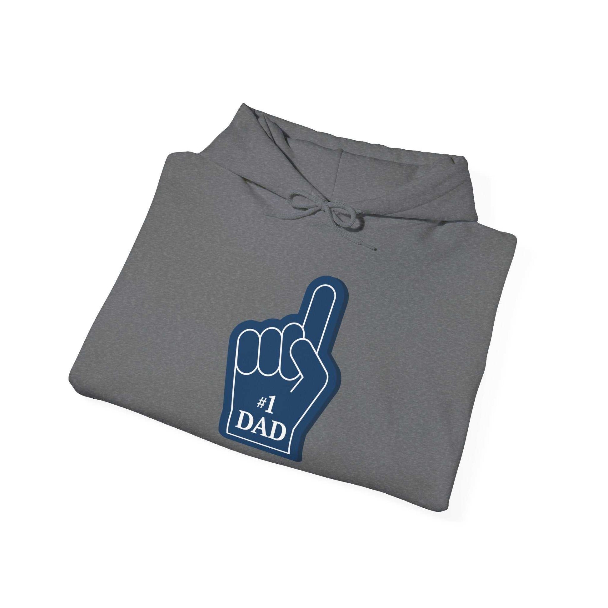 Super Dad Hoodie with #1 Dad graphic and drawstring hood, perfect for Father's Day.