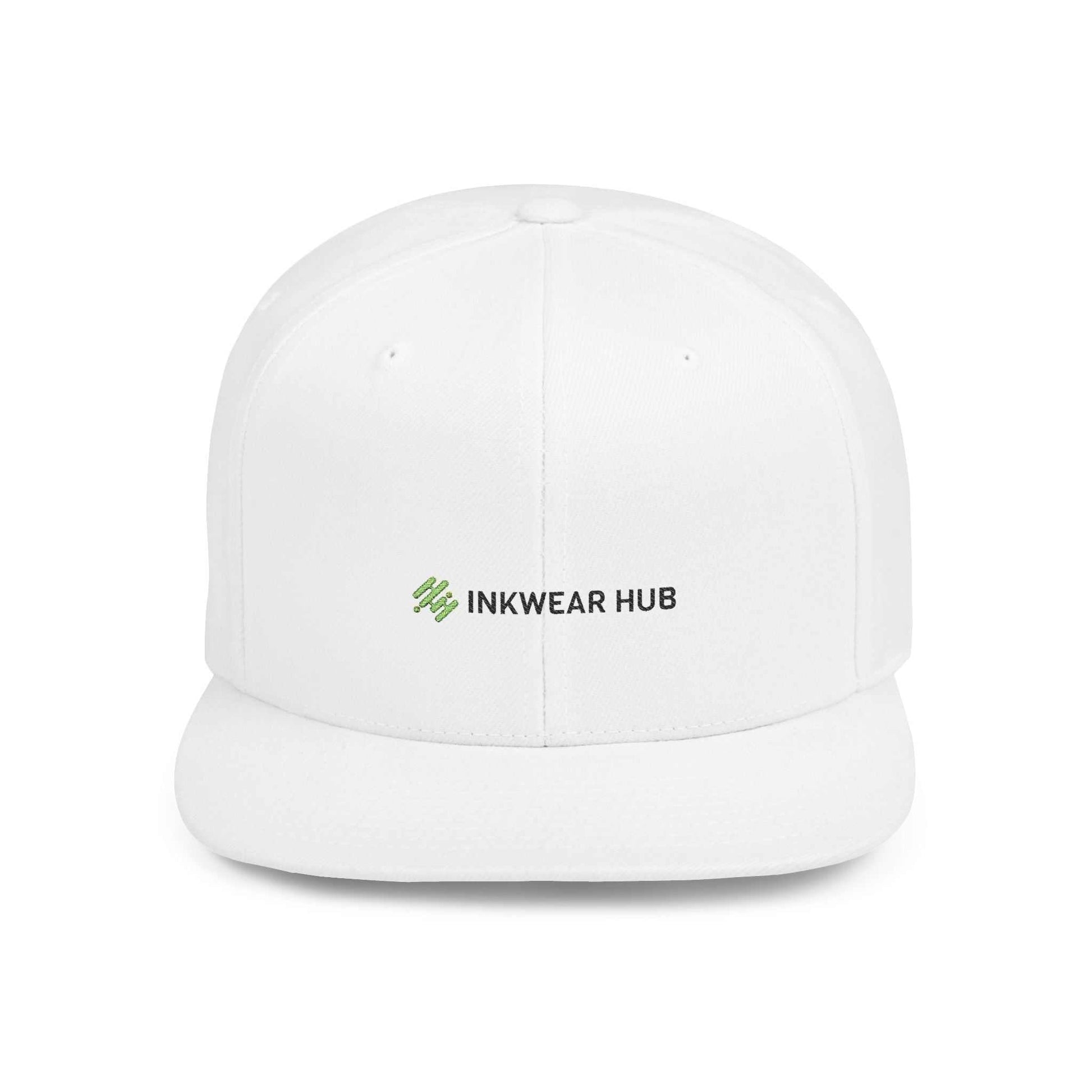 Stylish flat bill snapback cap by Ink Wear Hub, perfect for everyday wear.