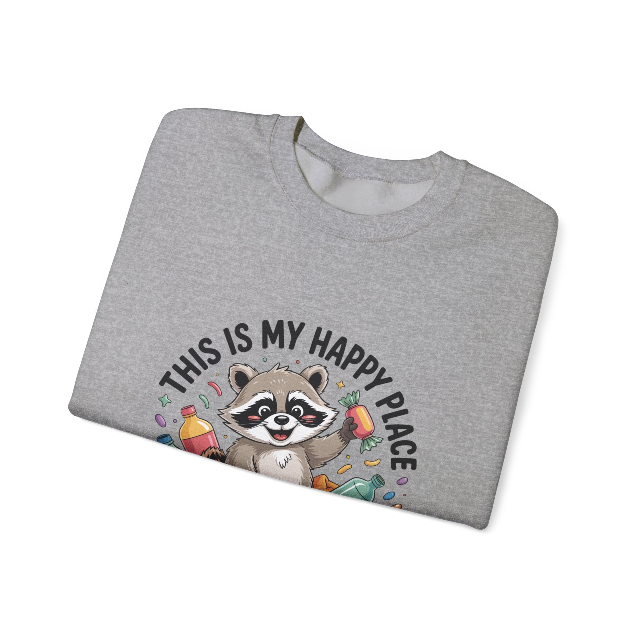 This Is My Happy Place Raccoon Sweatshirt | Trash Panda Christmas, Funny Rodent