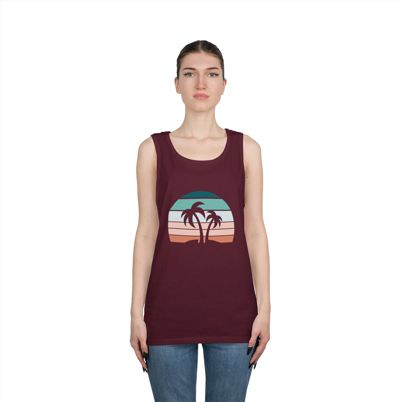 Heavy Cotton Tank Top - Tropical Sunset