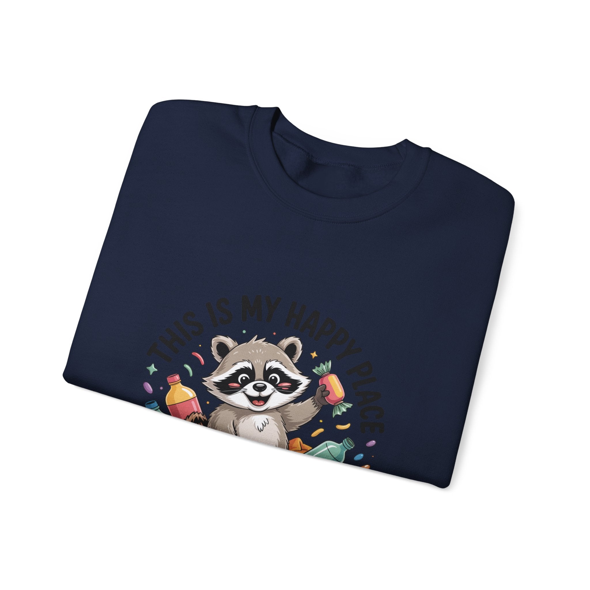 This Is My Happy Place Raccoon Sweatshirt | Trash Panda Christmas, Funny Rodent