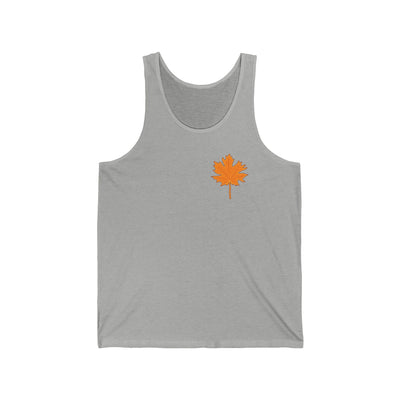 Jersey Tank with Autumn Orange Maple Leaf