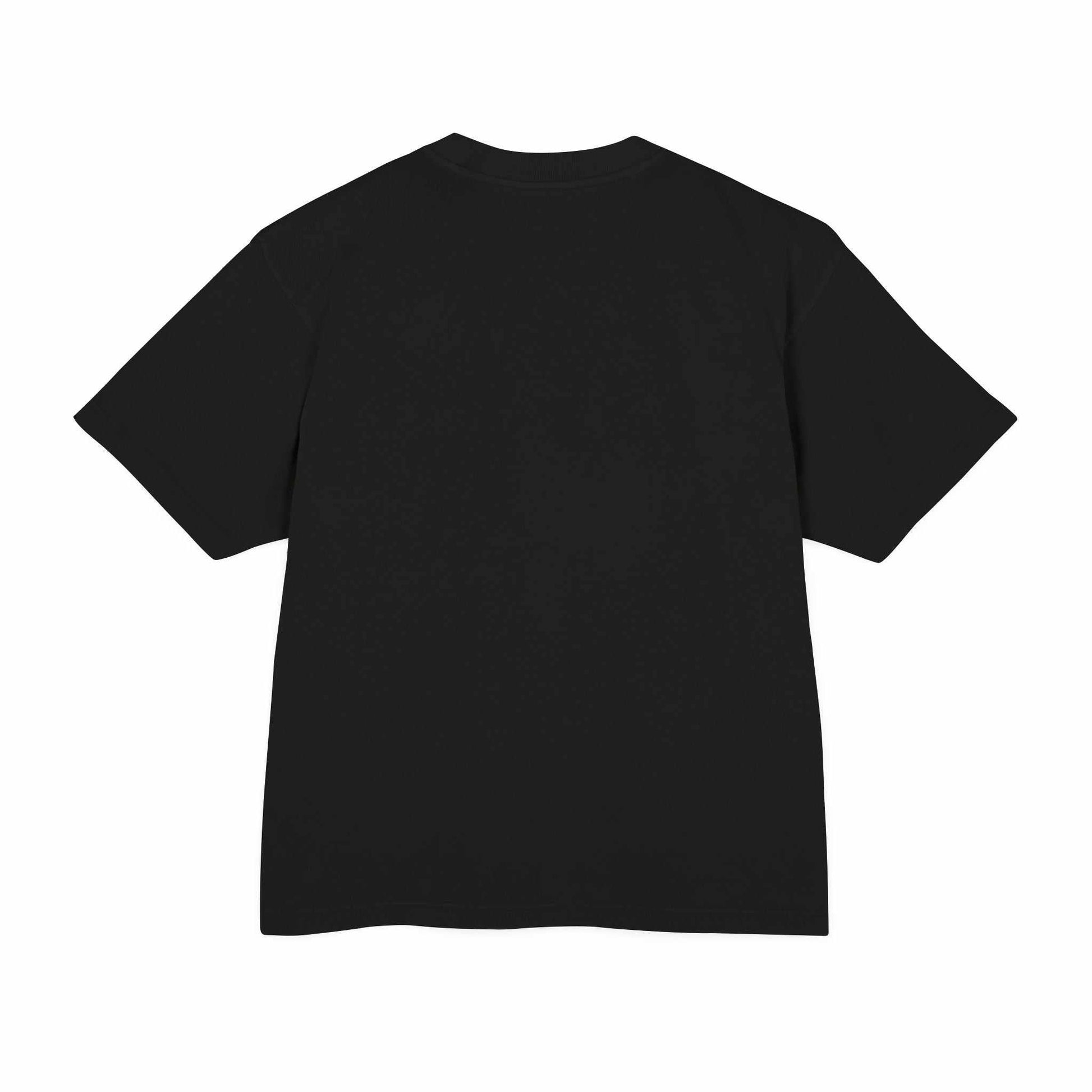 Black Urban Heavy Tee featuring a retro sunset palm tree design, made from 100% combed cotton.