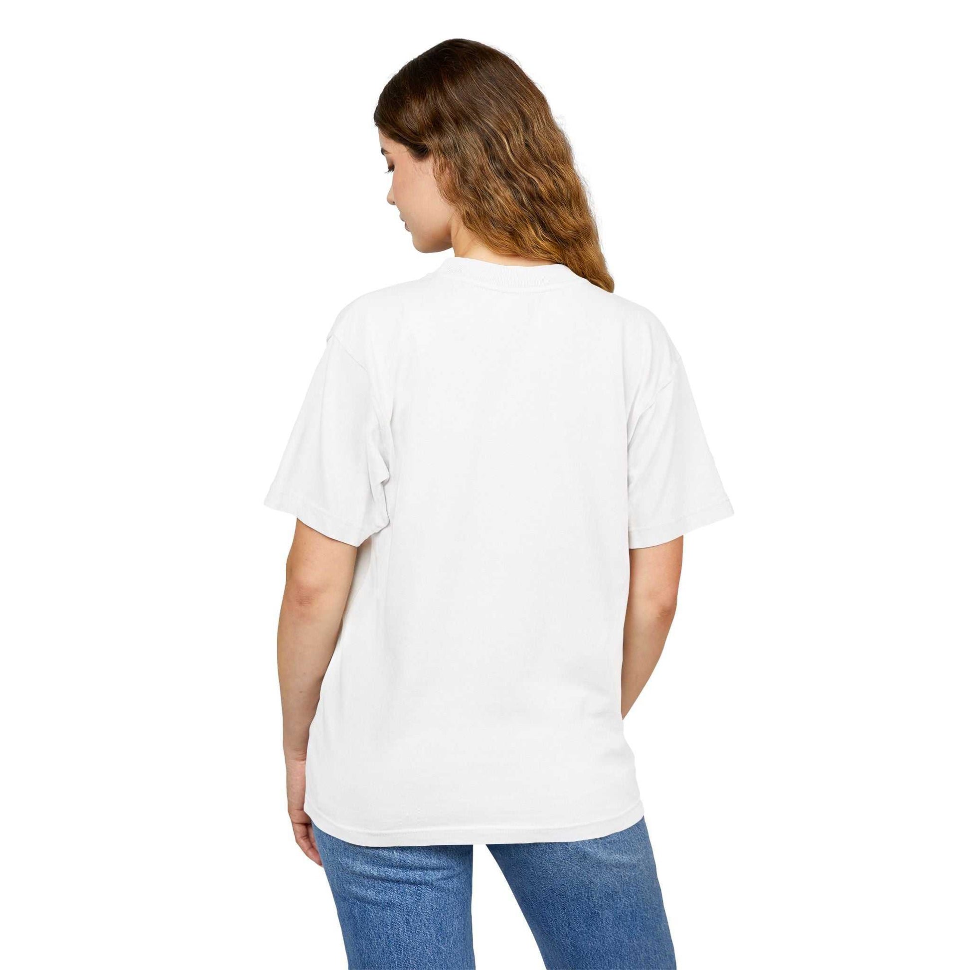 Unisex white Urban Heavy Tee in jersey fabric, perfect for casual wear.