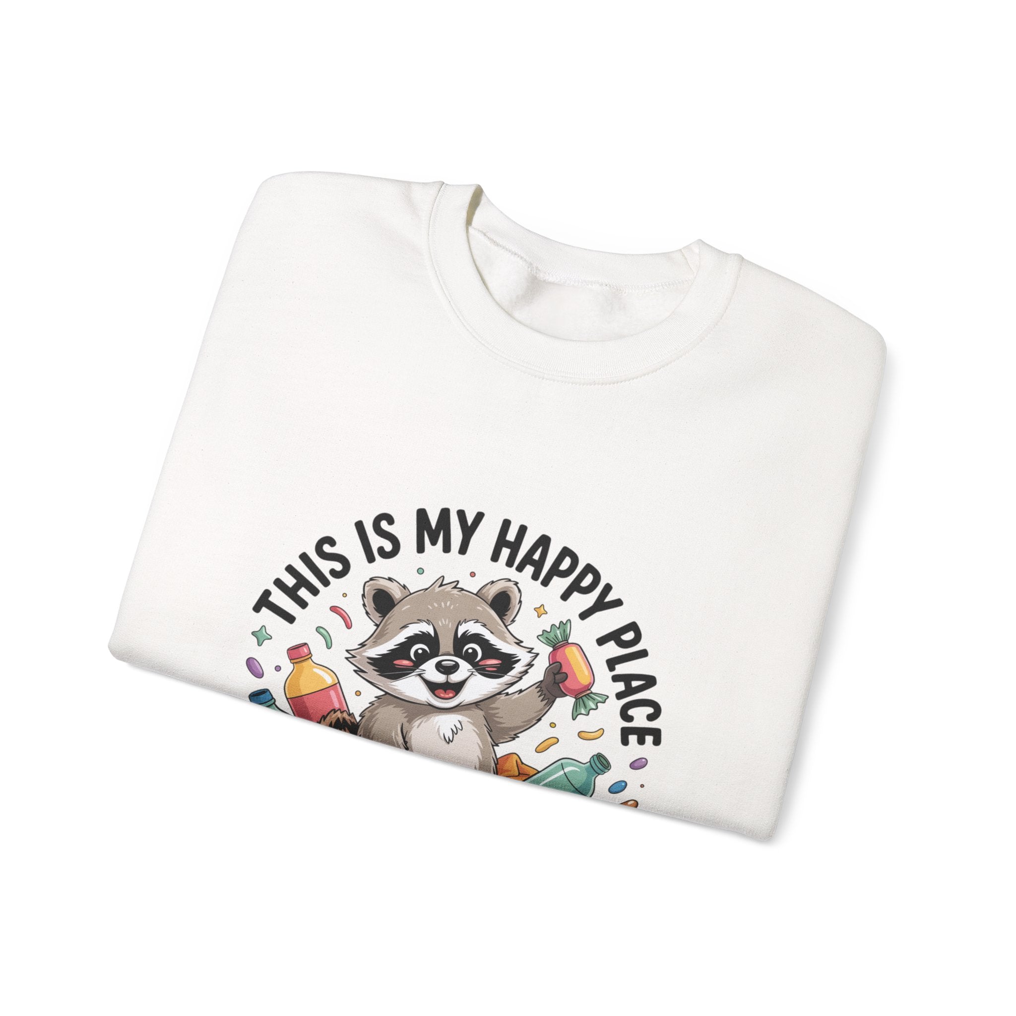 This Is My Happy Place Raccoon Sweatshirt | Trash Panda Christmas, Funny Rodent