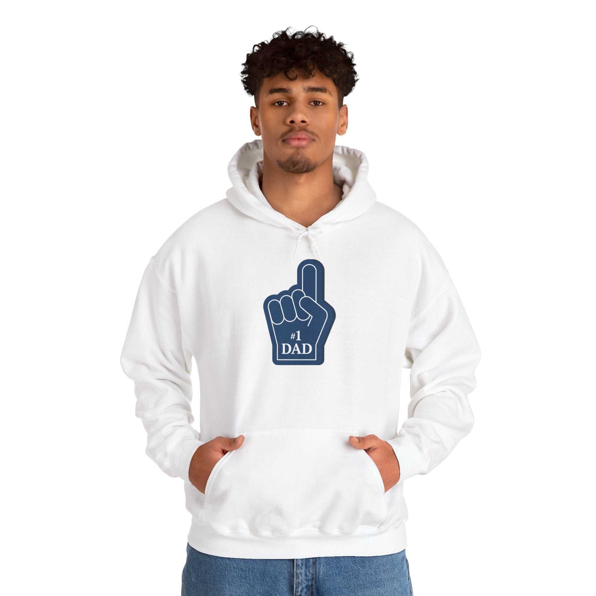 #1 Super Dad Hoodie with graphic design, heavy blend sweatshirt, perfect for Father's Day.