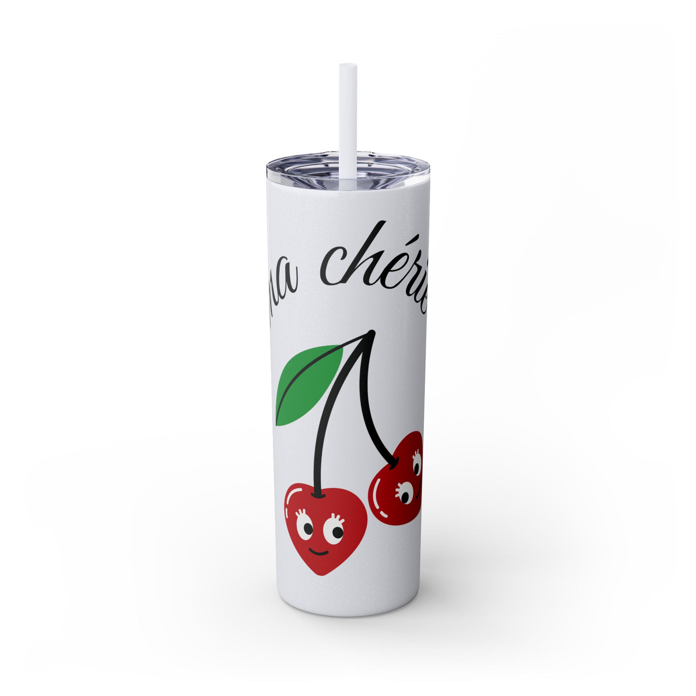 Cute Cherry Skinny Tumbler with Straw - 20oz, Perfect for Gifts and Everyday Use