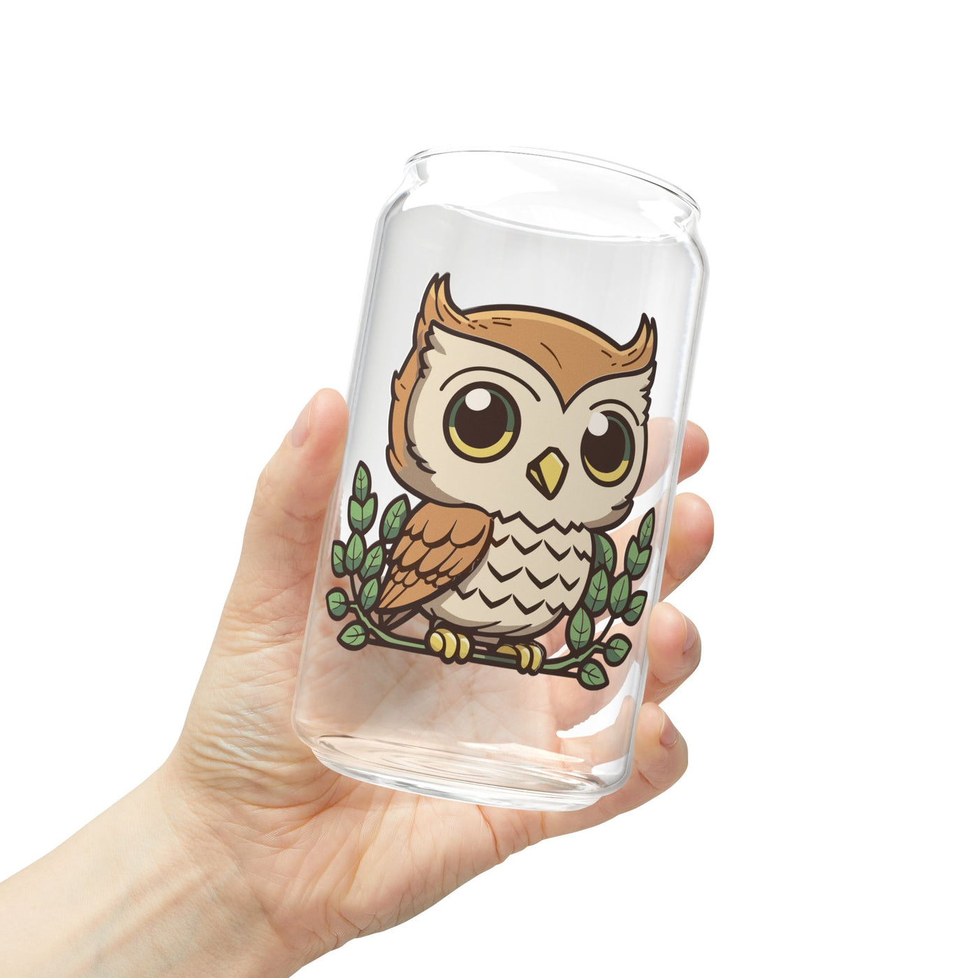 Cute Owl Sipper Glass