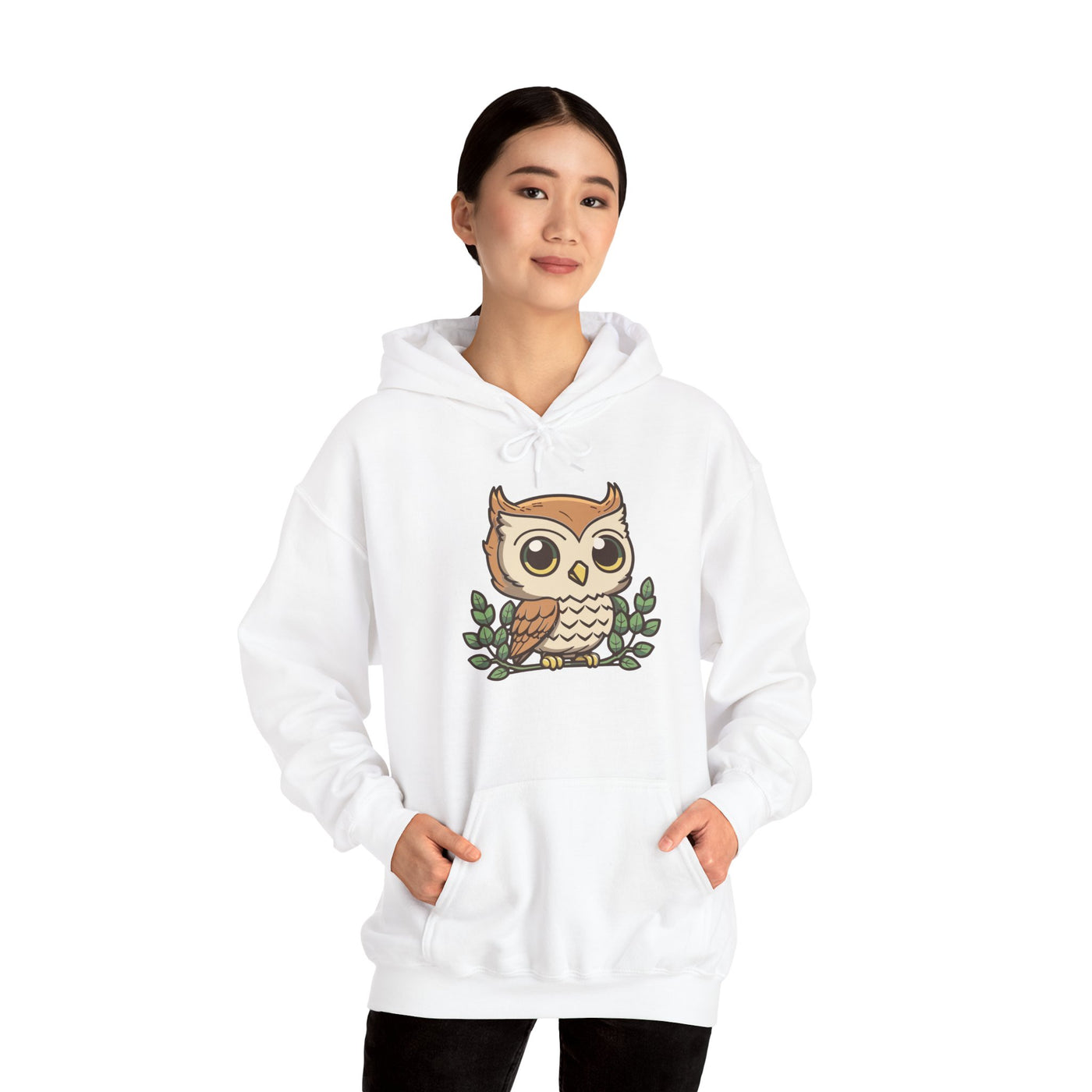 Cute Owl Design Heavy Blend™ Hooded Sweatshirt