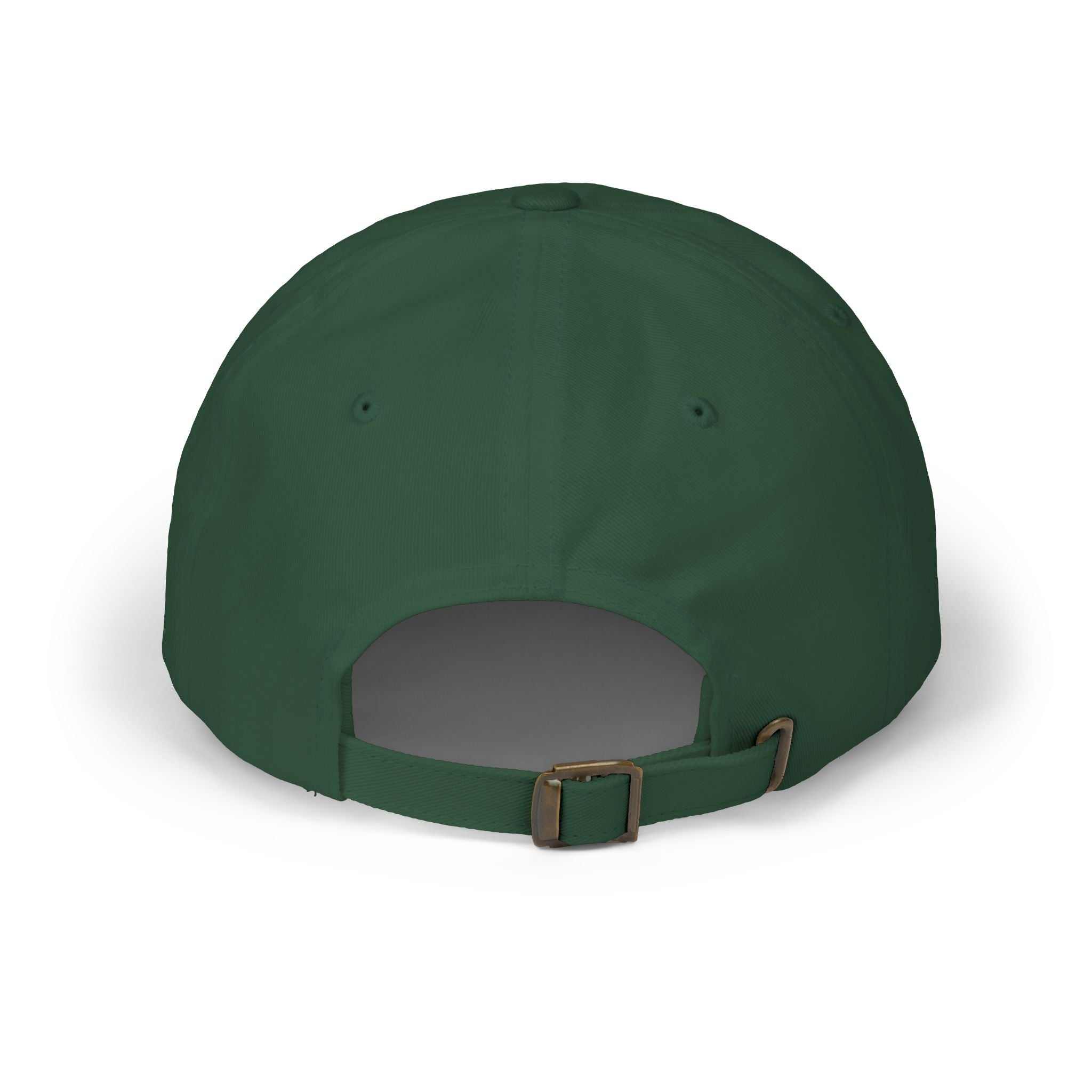 Green Maple Leaf Dad Cap with adjustable snap closure and unstructured fit.