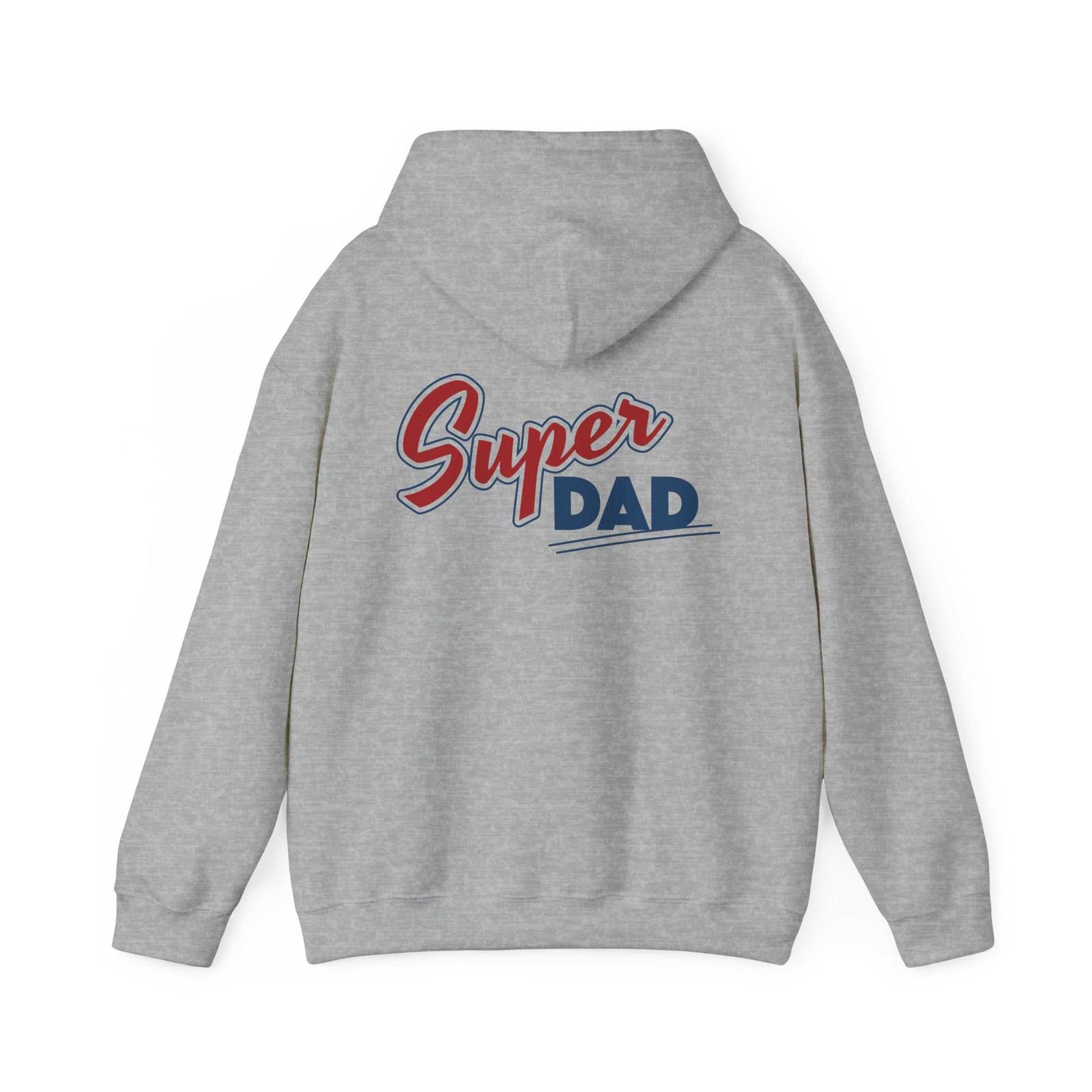 Super Dad Hoodie with playful graphics, ideal for Father's Day and casual wear.