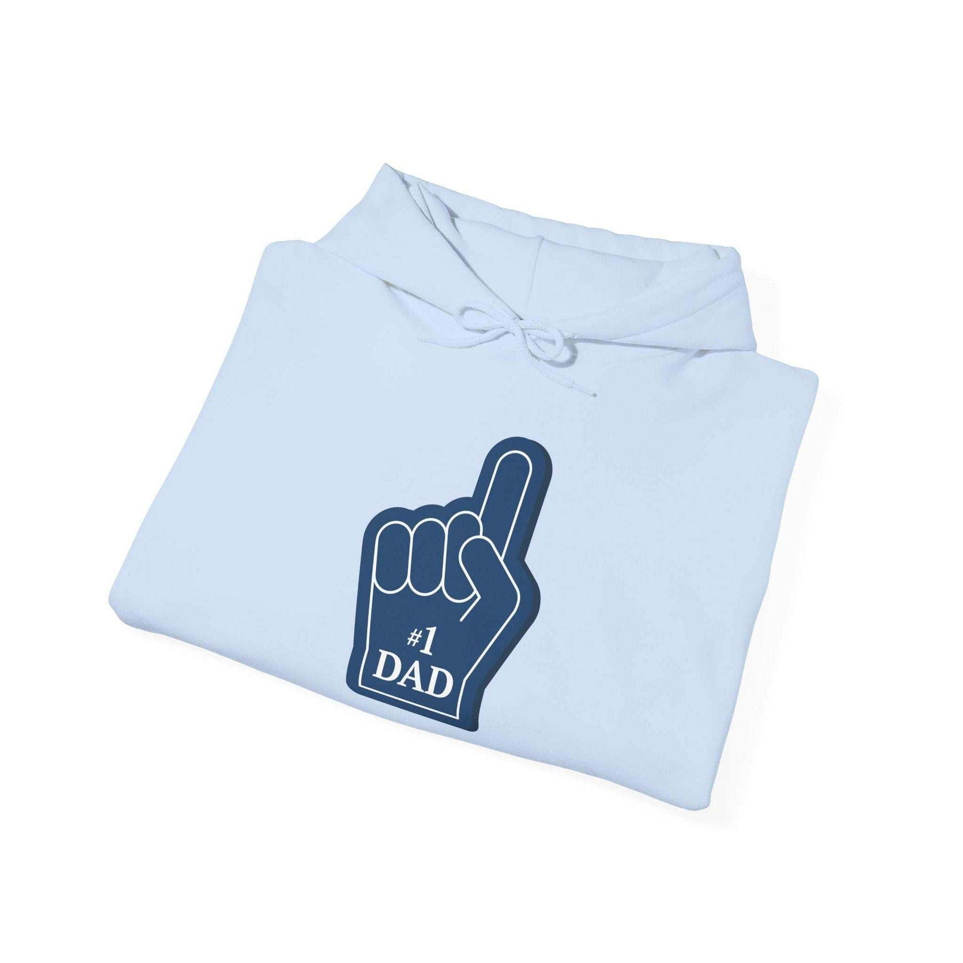 #1 Super Dad Hoodie folded showing vibrant design.