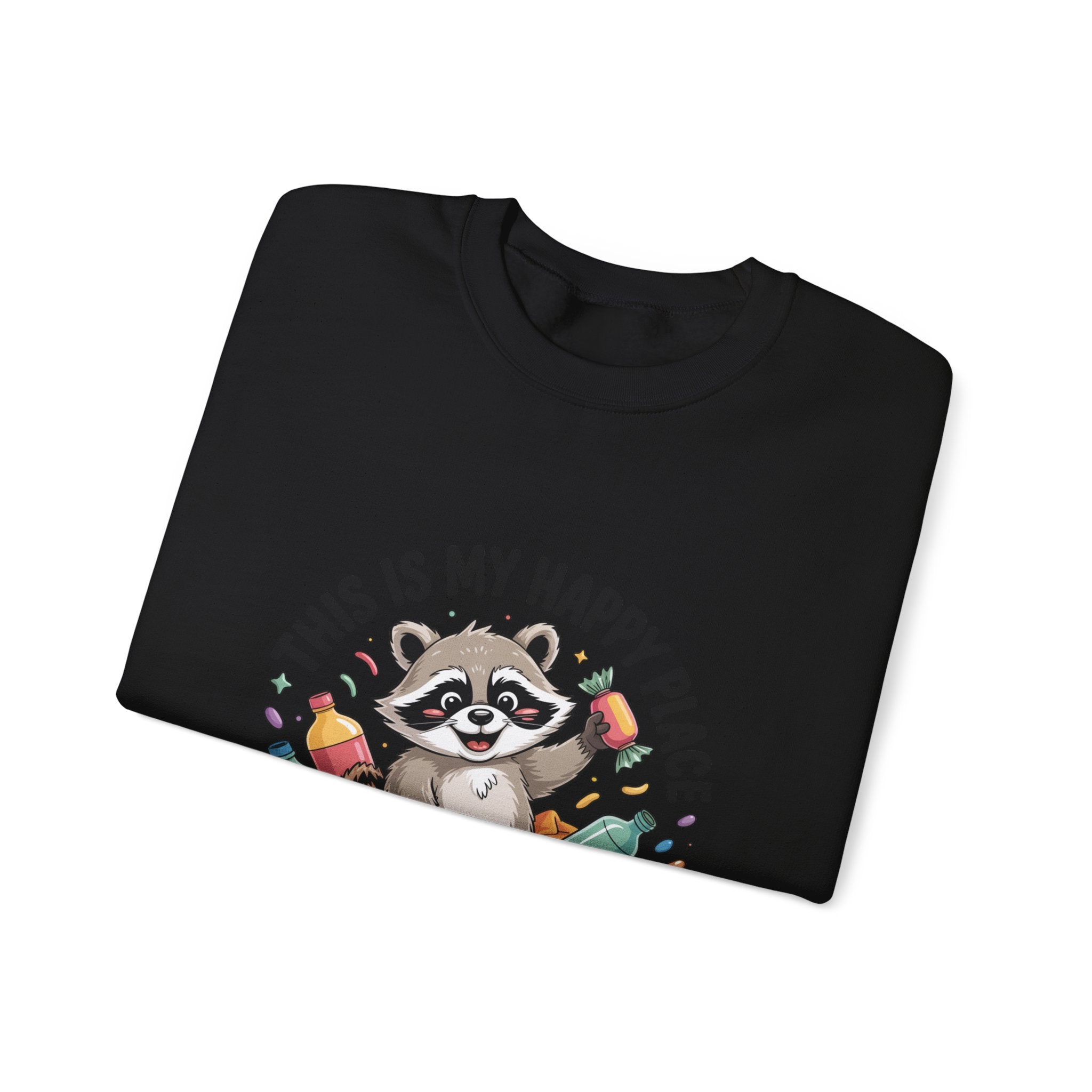 This Is My Happy Place Raccoon Sweatshirt | Trash Panda Christmas, Funny Rodent