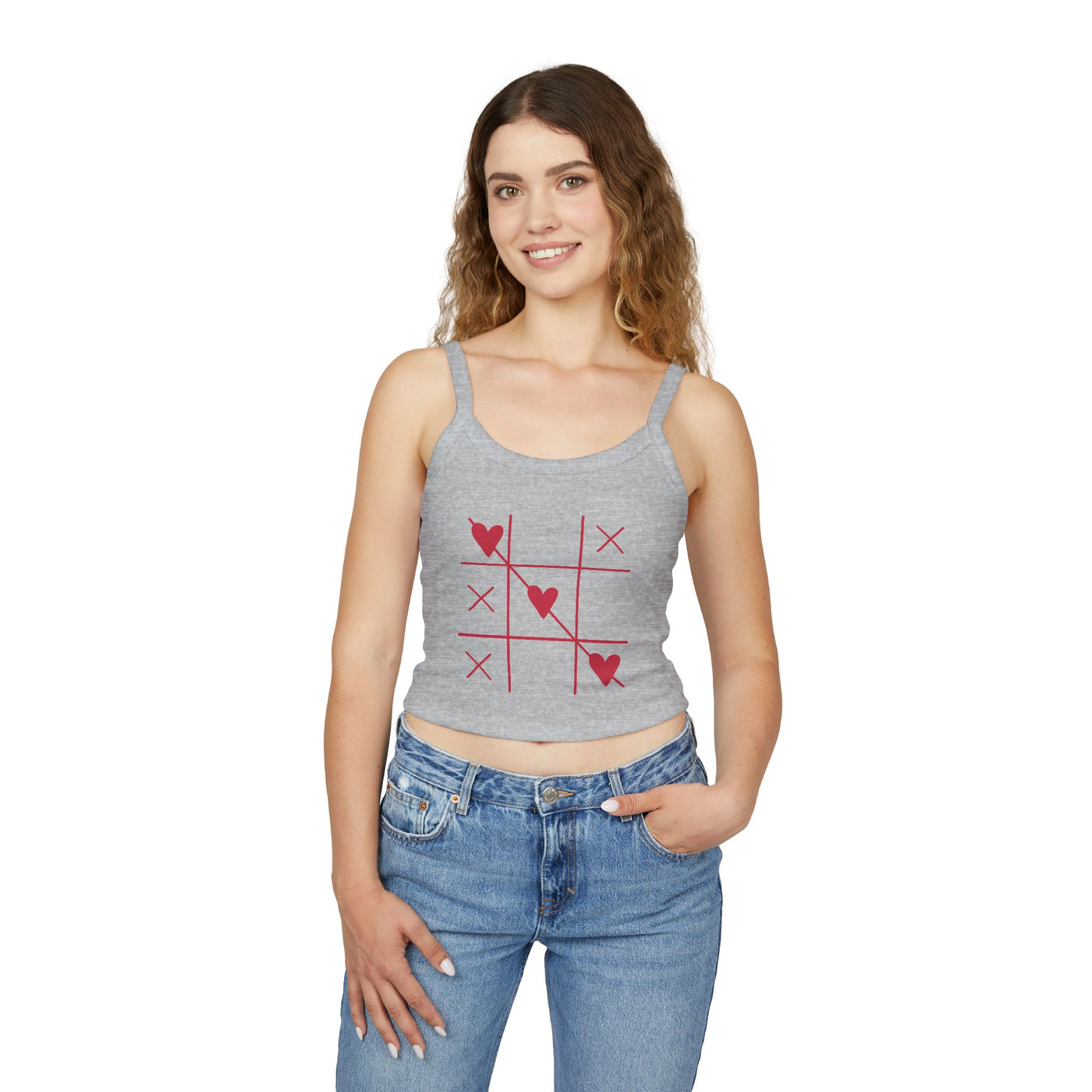 Heart Tic Tac Toe Women's Spaghetti Strap Tank Top