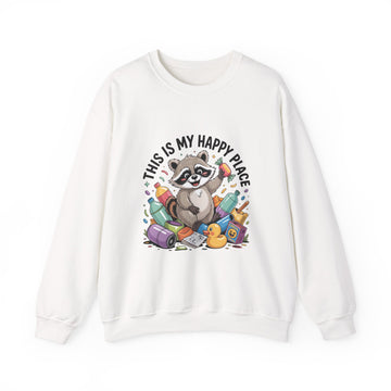 This Is My Happy Place Raccoon Sweatshirt | Trash Panda Christmas, Funny Rodent