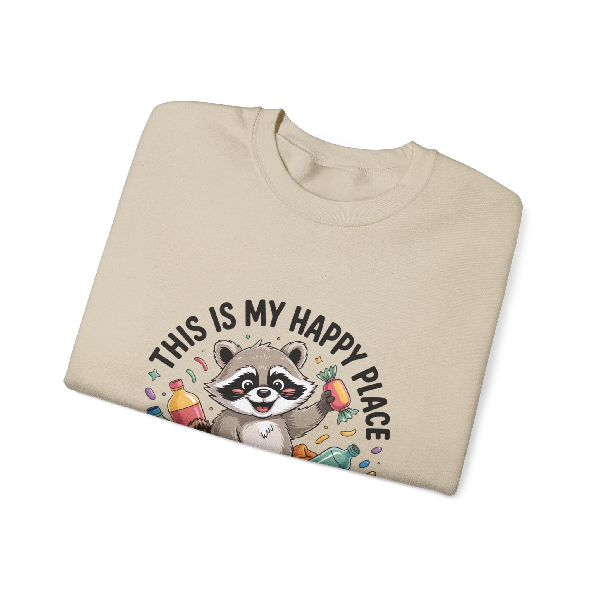 This Is My Happy Place Raccoon Sweatshirt | Trash Panda Christmas, Funny Rodent