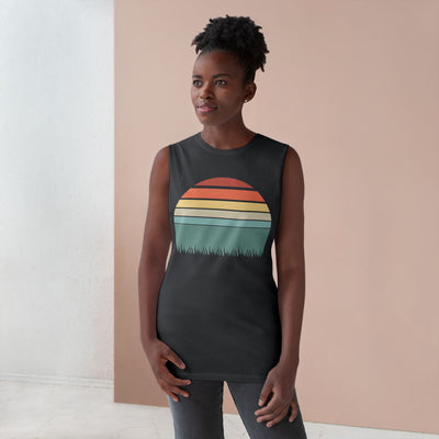 Unisex Barnard Tank Top - Retro Sunrise Sleeveless Top