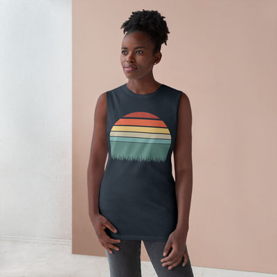 Unisex Barnard Tank Top - Retro Sunrise Sleeveless Top