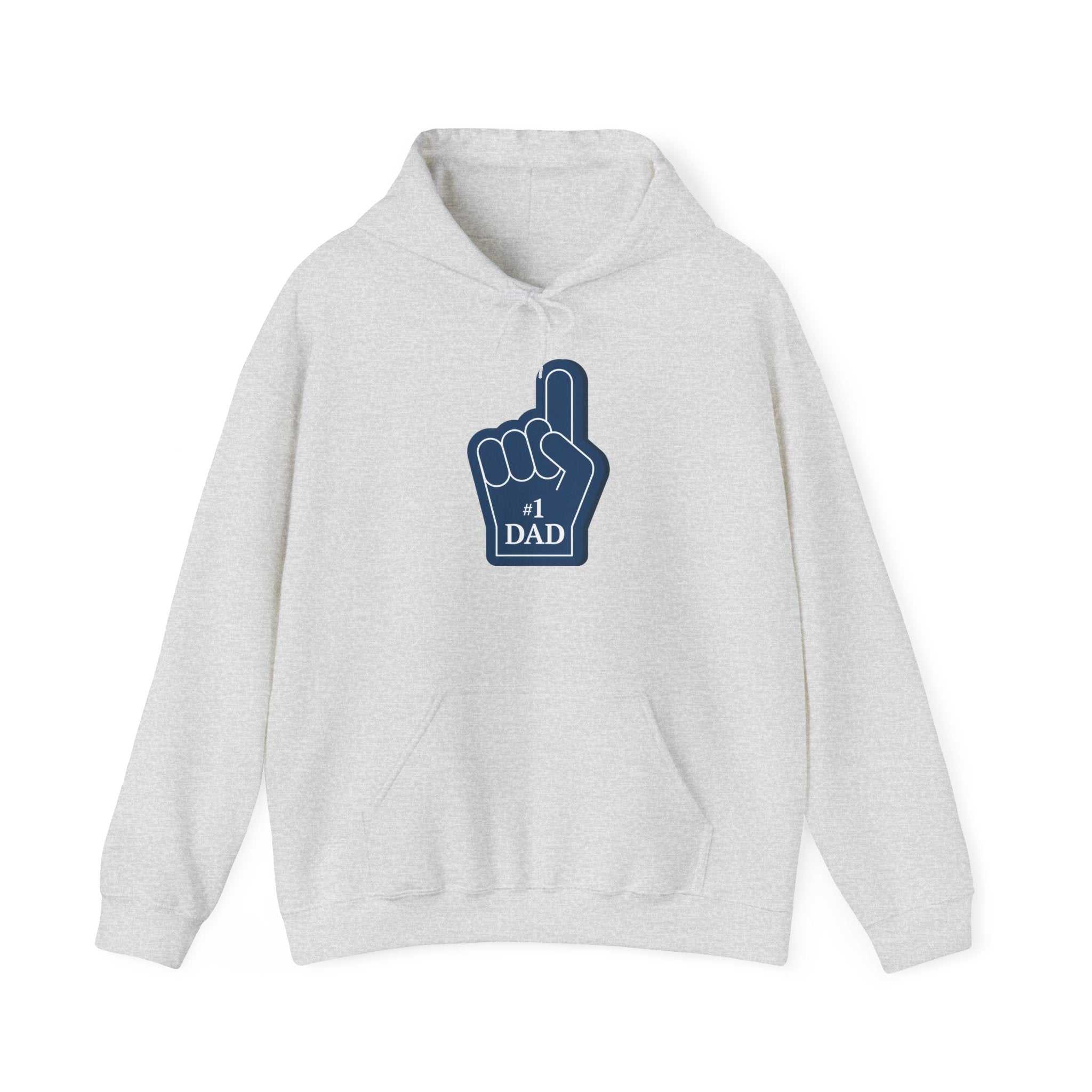 #1 Super Dad Hoodie with finger graphic, cozy sweatshirt for Father's Day.