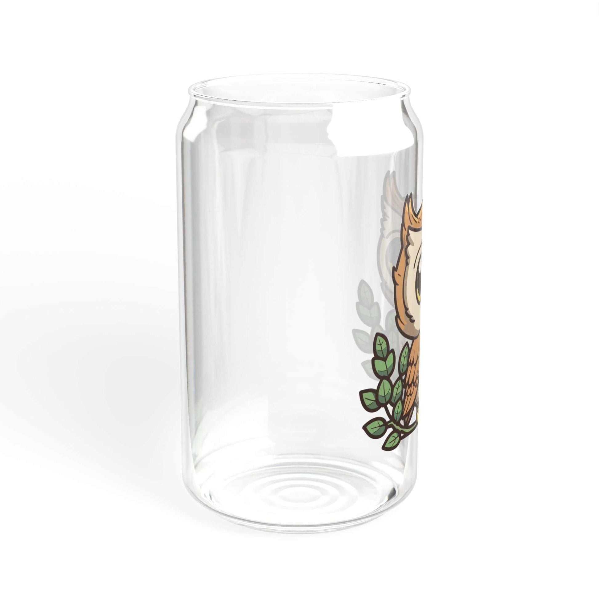 Vibrant cute owl sipper glass with colorful owl design, ideal for summer occasions.