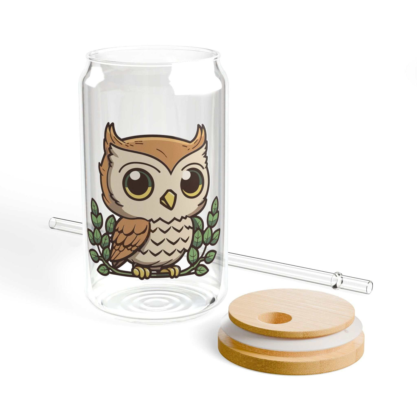 Cute Owl Sipper Glass